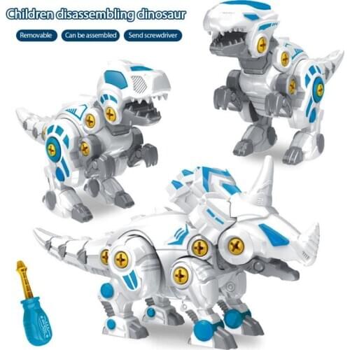 Childrens Educational STEM Science And Education Assembled Dinosaur Toy DIY Nut Assembly Tyrannosaurus Triceratops Model