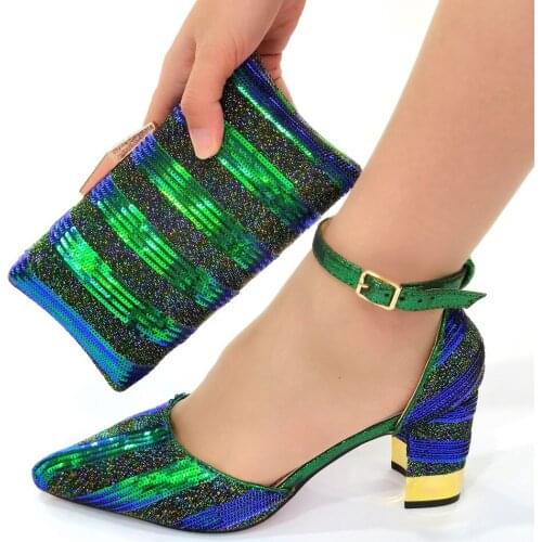 Doershow beautiful Shoes and Bag Set for Women Summer African Style italian Shoes and Bag Set for party Custom products! SOU1-4