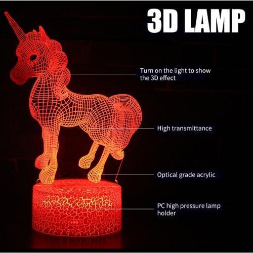 Unicorn unicornio horse kids toys glow in the dark fluorescent Birthday Gifts Children Luminous night light