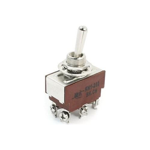 KN1-202 DPDT 2 Positions Latching 6-Terminals Toggle Switch AC250V 5A
