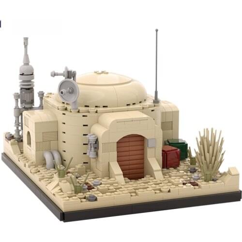 Space War Village Desert Eisley-Cantina Tatooine Slums Home Escape From Jedha Fight Spacecraft Nano Falcon Building Block Toy