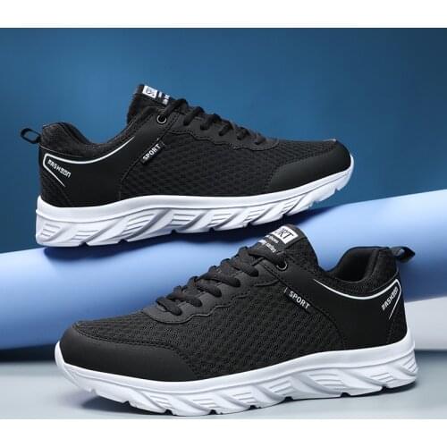 LightWeight Mesh Mens Casual Shoes Outdoor Mens Sneakers with High Elastic Slip Resistance Bottom Breathable Jogging Sneaker