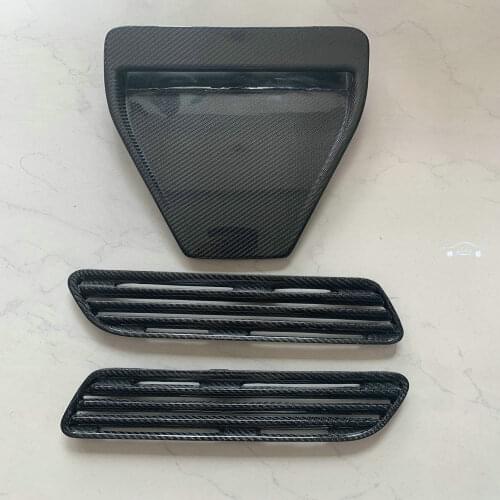 3PCS Carbon Fiber Direct Hood Scoop Bonnet Insert Air Vent Intake Ducts Cover For Mitsubishi Evolution EVO X 10 2008-2015 09 14