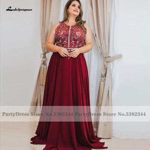 Lakshmigown Bata Sexy Women Plus Size Evening Dress Long Elegant Burgundy Mother of the Bridal Dresses for Weddings Lace Bead