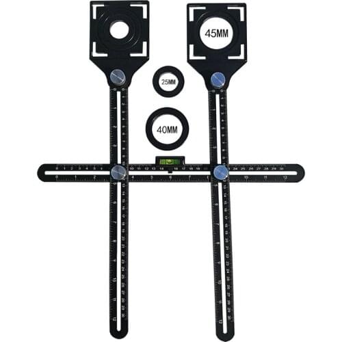 Double-Head Type Tile Opening Ruler Hole Locator Universal Adjustable Tool Mason Glass Fixed Punch Multi-Tile Artifact Aluminum