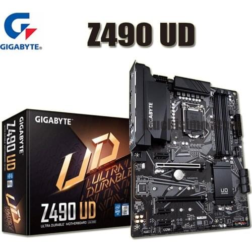 LGA 1200 Gigabyte Z490 UD Motherbaord DDR4 128GB PCI-E 4.0 M.2 SATA III Desktop Z490 Placa-Mãe 1200 Cpu 10th-Generation Core