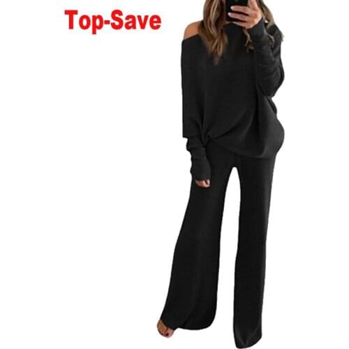 Nightclub Fashion Sexy 2 Piece Sets Womens Outfits High Waist Wide Leg Pants Streetwear Loose Long Sleeve T-Shirt Clothing 2021