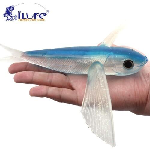 ILure Sea water fishing bait fly fish 3D eyes 22cm 124g fishing soft lure trolling tuna bait sea fishing boat mackerel crankbait