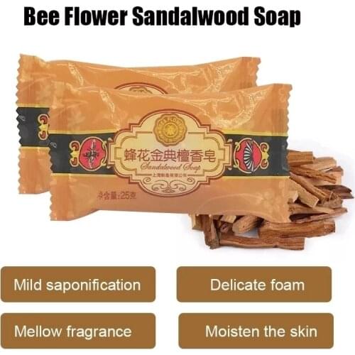 Bee Flower Golden Sandalwood Soap Effectively Cleans The Skin Controls Oil Removes Acne Does Not Hurt Skin Mild Antibacterial