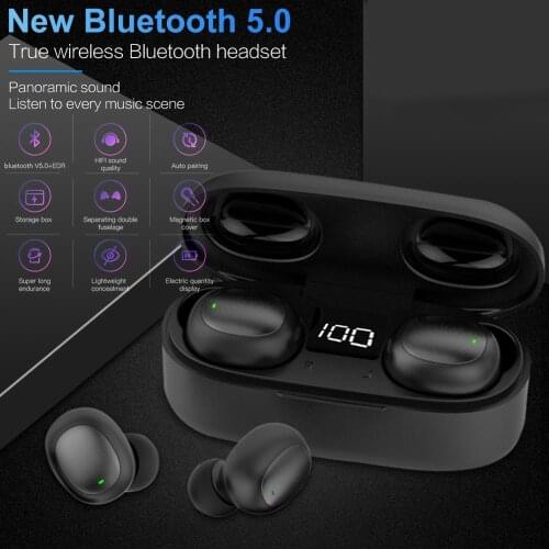 New intelligent digital display mini binaural wireless tws Bluetooth headset Large capacity charging bin Bluetooth headset 5.0