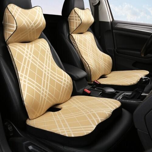 Car Headrest Pillow Neck Memory Lumbar Support Cotton Breathable Auto Neck Rest Headrest Cushion Seat Pillow