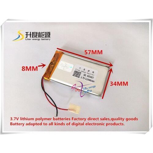 SD Customized small rechargeable li po battery 803457 1200mAh