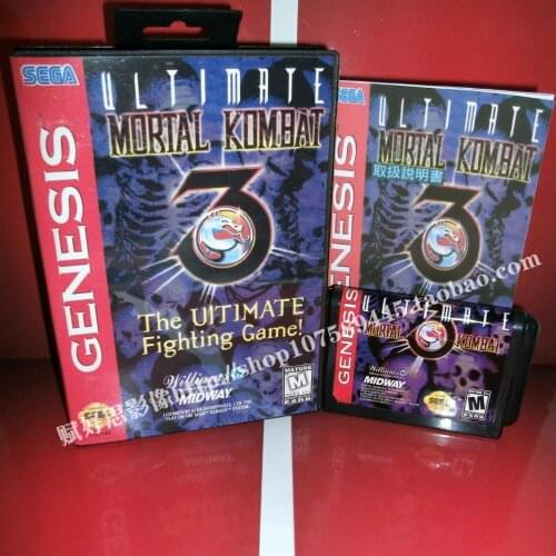 Sega MD game - MK 3 the ultimate fighting game with Box and Manual for 16 bit Sega MD game Cartridge Megadrive Genesis system