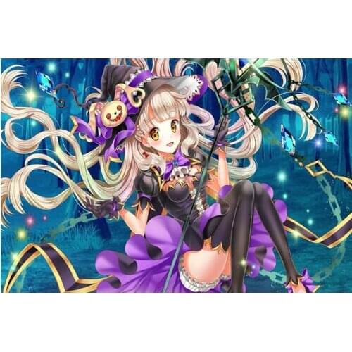 Sexy lovely girl blonde hair breasts chain cleavage ribbons thighhighs Living room home wall decoration sill fabric poster anime