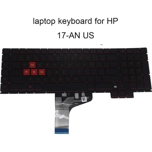 Replacement Keyboards backlit keyboard for HP Omen 17 AN AN020CA US English black KB red keys light layout 924003 001 hot sale