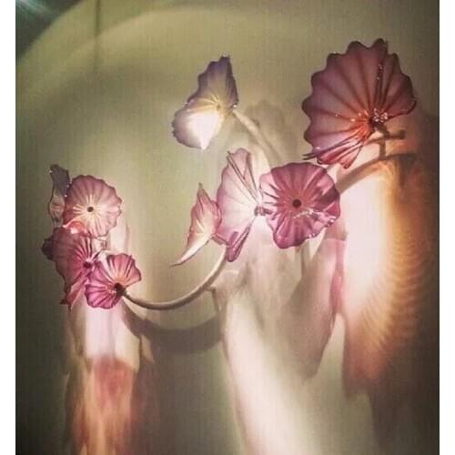 LED Modern Decorative Flower Shape Glass Wall Light Restaurant Wall Decoration Lighting