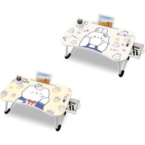 Bed Small Table Desk Student Folding Home Dormitory Simple Computer Study Lazy Bedroom Sitting on The Ground Notebook