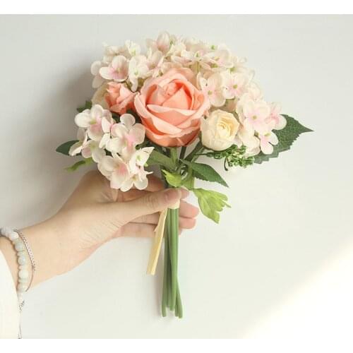 Wedding Bridal Bouquet Small Flowers Bridesmaid Accessories Brides Bouquet Silk Roses Artificial Party Home Marriage Decoration
