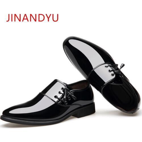 Height Increasing 6CM Formal Loafer Patent Leather Shoes Men Wedding Zapato Oxford Hombre Italian Dress 2019 Pointed Toe Shoes