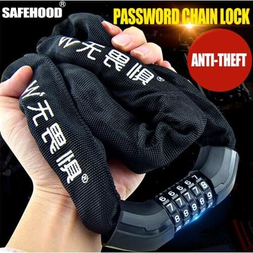 Password lock cycling bike lock motorcycle lock scooter lock security anti-theft chain lock outdoor cycling chain lock