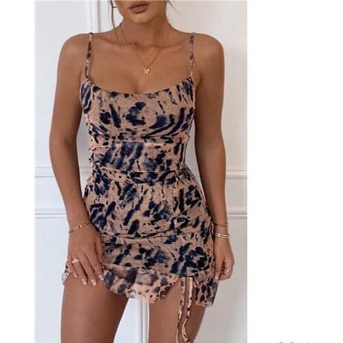 Women Summer Dress Ink Print Sleeveless Mini Dress Sexy Bodycon Lady Bandage Dresses Strap Cocktail Party Dresses Femme Vestido