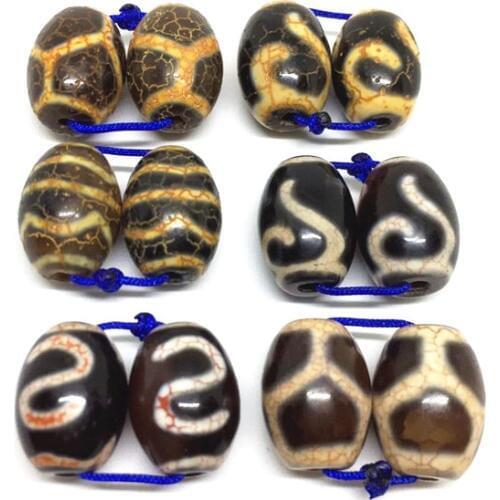 2pcs/lots Daluo Magic Natural Agate Stone Special Patterns Different Totem Tibetan Dzi Beads High quality DIY bead Free Shipping