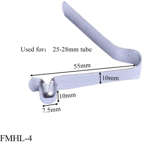 2PCS/Lot Customized single head V shape flat metal push button spring clip for 22-50mm tube double buttons