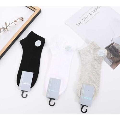 3 Pairs 1 Lot Breathable Mens Socks 100 Cotton Short Ankle Socks Set Men Solid Mesh Male Socks White Black Chaussette Homme