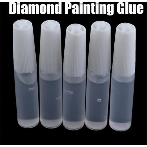 3Pcs 6ml Bottled Diamond Embroidery Glue Diamond Painting Glue White Non-toxic Cross Stitch Glue for Artwork Craftwork Painting