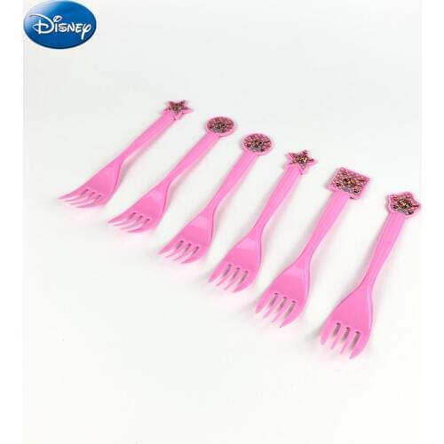6pcs Cartoon Disney Minnie Mouse Kids Girls Birthday Party Wedding decoration Disposable Forks Spoons Knives Party Supplies