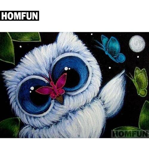 HOMFUN Full Square/Round Drill 5D DIY Diamond Painting "Cartoon owl" Embroidery Cross Stitch 5D Home Decor Gift A01552