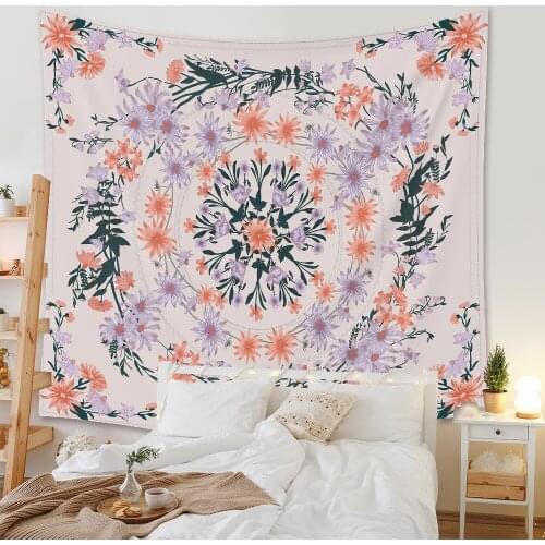 Bohemian Wall Tapestry Mandala Indian Psychedelic Hippie Floral Boho Decor Wall Hanging Beach Towel Yoga Rug Sofa Blanket Carpet