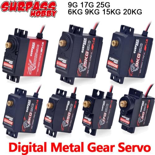 High quality Digital Servo 9G 17G 25G 6KG 9KG 15KG 20kg Metal Gear Servo for 1/8 1/10 RC Car Boat Duct Plane Airplane Robot