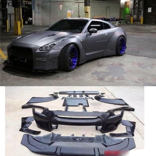 GTR GT-R R35 LB Car body kit Carbon fiber + FRP Wide body kit front bumper rear diffuser Spoiler for Nissan GTR R35 09-15