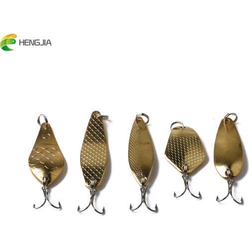 HENGJIA 1PC Multi Hard Metal Golden Spinnerbaits Vibration Wobblers Trolling Spoons Sequins Fishing Lures