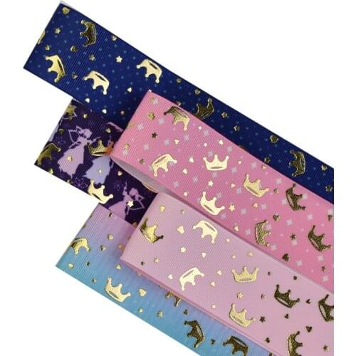 HSDRIBBON Free Shipping 38mm 1-1/2inch hsd-design custom crown Series on Grosgrain Ribbon