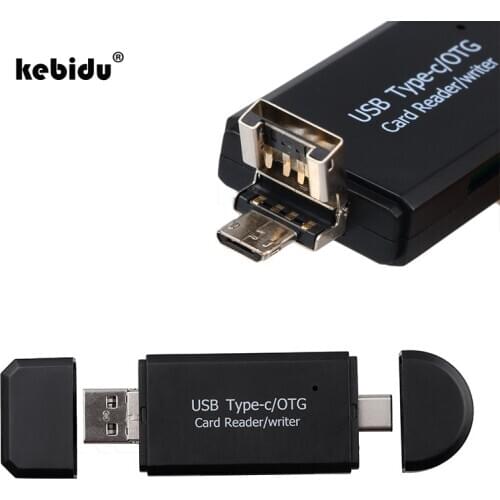 Kebidu High Quality 3 in 1 smart card reader for android otg card reader USB 2.0 Micro USB(type B) SD/MMC slot Micro SD/TF slot