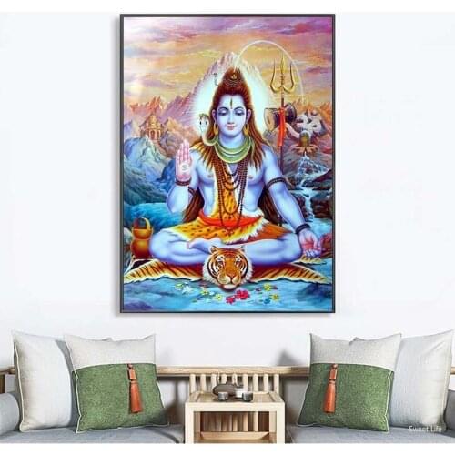 Shiva Lord Canvas Paintings Religion Women Hindu Gods Wall Art Canvas Hinduism Wall Posters And Prints wall Picture Home Decor
