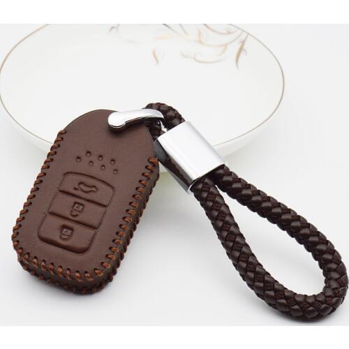Leather Car Key Cover Case For Honda Vezel City Civic Jazz BRV HRV CRV Odyssey Accord 2013-2017 2018 Crider Fit Freed EX EXL CRZ