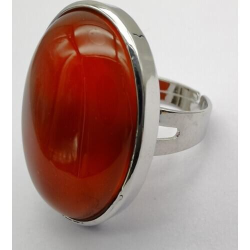 Red Carnelian Stone Oval Bead GEM Finger Ring Jewelry For Woman Gift Size 8 X122