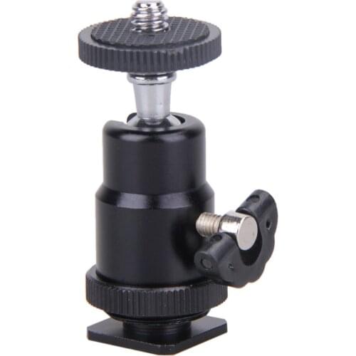 Flash Bracket Holder Mount 1/4 Hot Shoe Adapter Ball Head with Lock