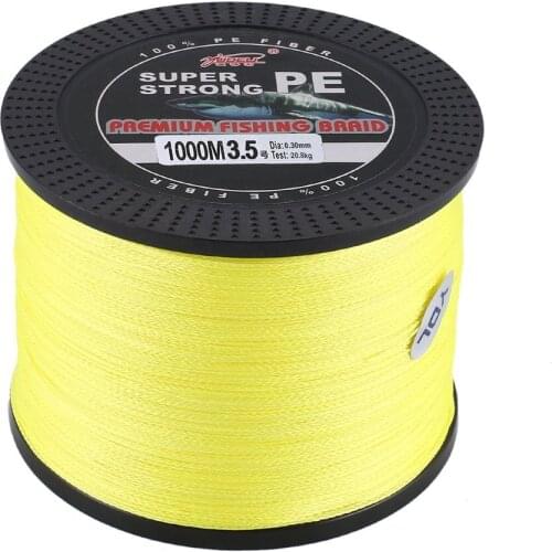1000m PE Braided Fishing Line Abrasion Resistant 0.3mm Smaller Diameter 20.8kg Zero Stretch Fishing Line