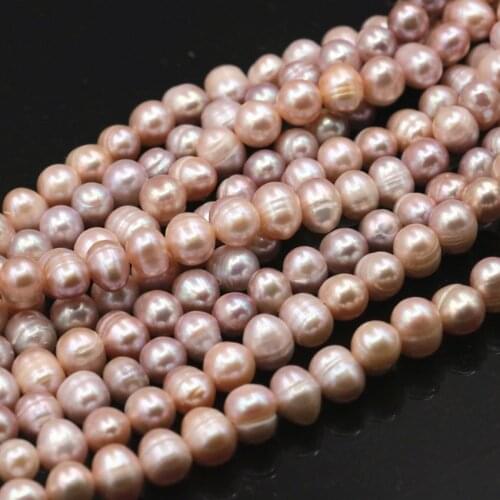Fashion 7-8mm Freshwater Pearl Baroque Natural Light Purple Pearls Beads For Bracelets Necklace DIY Jewelry Making 14.5inch A479