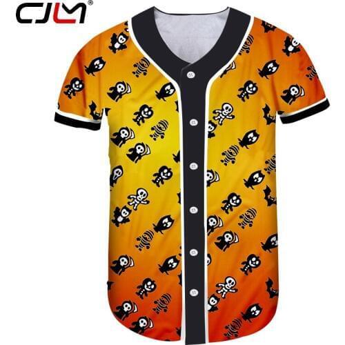 CJLM Halloween New Anime Mummy Mens Baseball Shirt 3D Printed Skulls And Bat Lovely Harajuku Man Clothing Hot Sale Tshirt