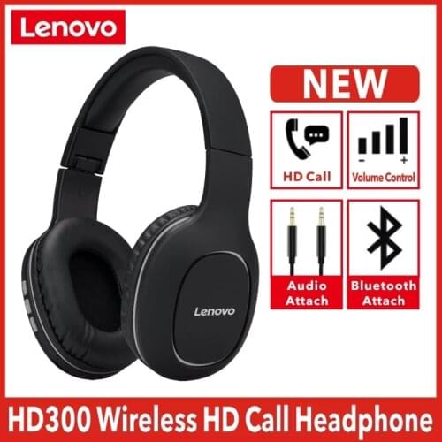 NEW Lenovo HD300 Wireless Headphones Bluetooth 5.0 Headset Subwoofer Sports Running Headset Unisex Noise Reduction Video Call