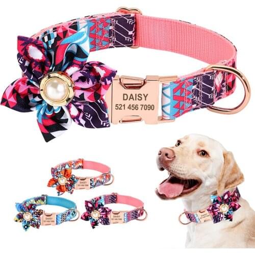 Personalized Dog Collar Custom Laser Engraved Pet Collar Cute Princess Style Durable Pet Supplies for Small and Medium Dog Girl