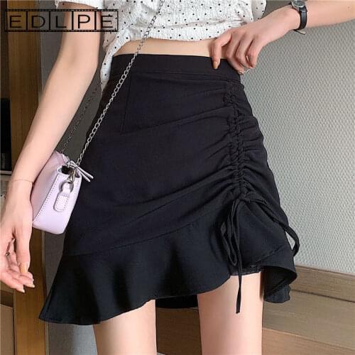 A-line Buttock Pleated Ruffle Skirt Fairy Grunge Lolita Skirt Gothic Y2k Accessories Mall Goth Kawaii Visual Kei Clothing