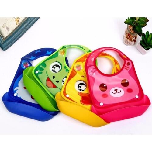 Silicone Baby Bandana Bibs Lovely Animals Meals Pocket Bib Waterproof Feeding Newborn Infant Food Bib Baberos Bebes