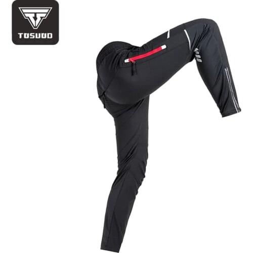 TOSUOD reflective pants Mens cycling pants Spring Autumn mtb bike pants Anti-sweat Breathable Pockets Cycling Bicycle Clothing