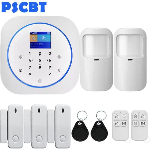 Tuya Smart WIFI GSM Alarm Alexa Google Home Burglar Security System Kit PIR Motion Door Sensor APP Remote Control Camera Monitor